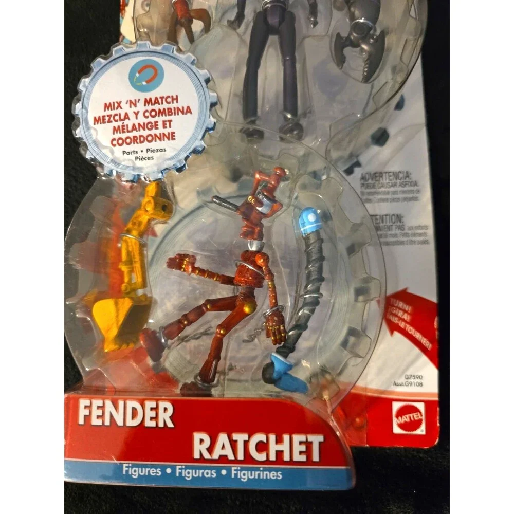 Robots  Movie Fender and Ratchet Action Figures Mattel 2004. FACTORY SEALED